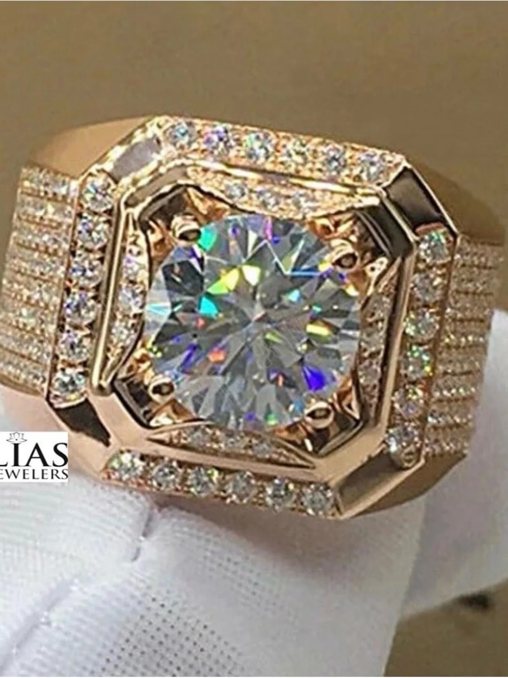 New 18k rose gold men wedding ring